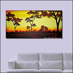 Warwel ~ African Scene ~ Quadri 40x80cm ~ Paesaggio ~Dipinto