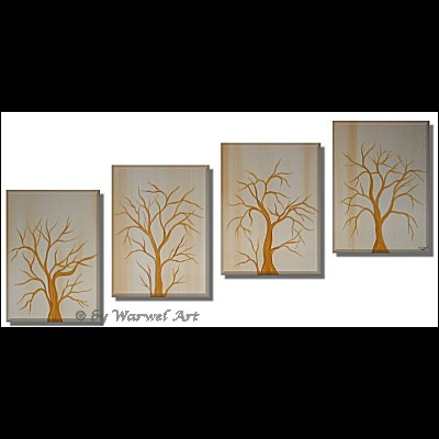 Warwel ~ Trees II ~ 4 Quadri 40 x 120 cm
