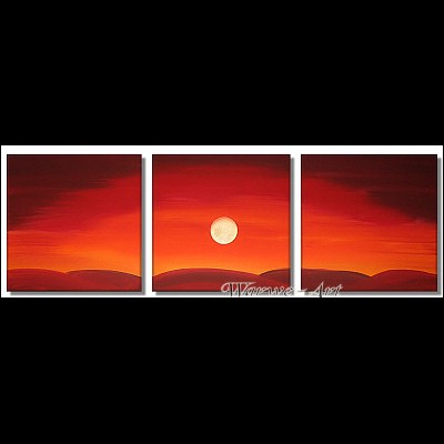 Warwel ~ Mali Sunset ~ 3 Quadri 40x130cm ~ ORO