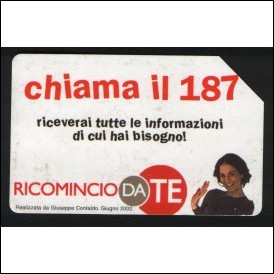 CHIAMA IL 187 - Scheda telefonica italiana SKT334