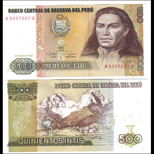 Banconota Fior Di Stampa - 500 INTIS - PERU' SOLDI PERUVIANI