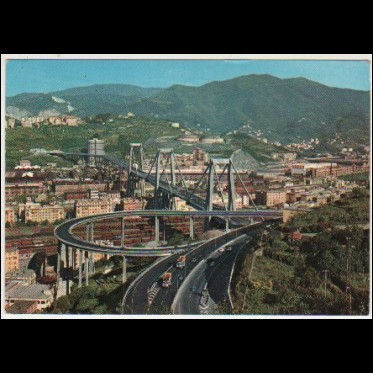 Cartolina - GENOVA - Viadotto Polcevera - Ponte Morandi