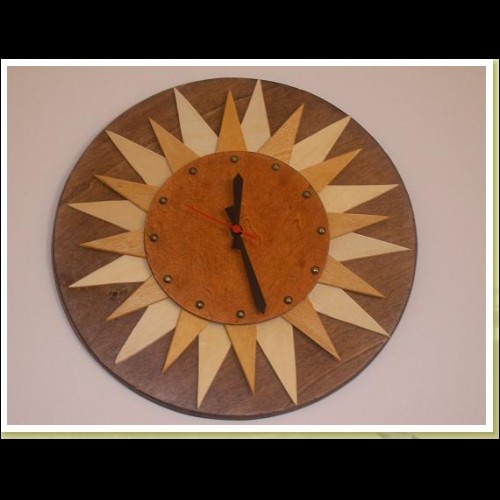 Splendido orologio Sole in legno Nuovo fatto a mano