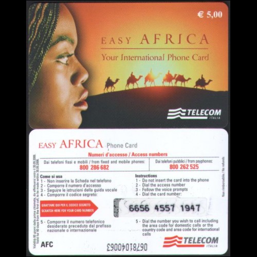 TELECOM Prepagata - Easy Africa - 30/09/06 - scheda usata