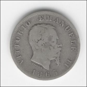    . 1 argento 1863M V.E. II (49)