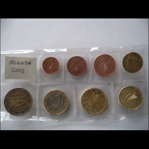 IRLANDA 2002 serie da 1 cent a 2 euro circolata