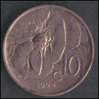ITALIA REGNO 1924 - 10 centesimi ape - SPL