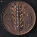 ITALIA REGNO 1929 - 5 centesimi spiga - FDC