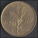 ITALIA REPUBBLICA 1958 - 20 LIRE bronzo - SPL