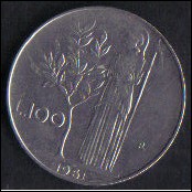ITALIA REPUBBLICA 1961 - 100 LIRE acmonital - BB