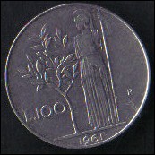 ITALIA REPUBBLICA 1961 - 100 LIRE acmonital - BB/SPL++