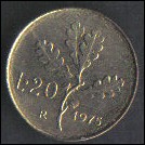 ITALIA REPUBBLICA 1975 - 20 LIRE bronzo - FDC