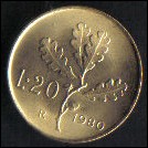 ITALIA REPUBBLICA 1980 - 20 LIRE bronzo - FDC