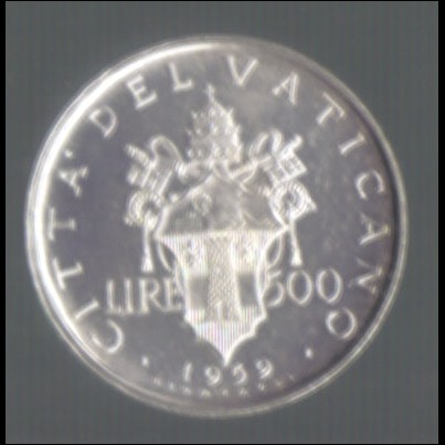 CITTA' del VATICANO 500 LIRE 1959 Anno I - FDC