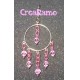 Orecchini cerchio catena e perle rosa