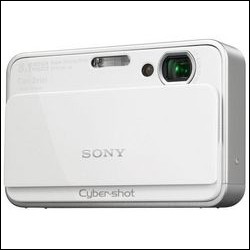 Sony Cyber-shot DSC-T2W bianca+ caricabatterie, batteria