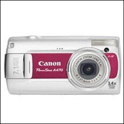 Canon PowerShot A470 Rossa+Pile+SD32Mb