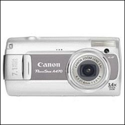 Canon PowerShot A470 Argento +Pile+SD32Mb
