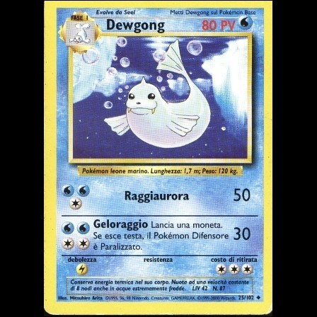  Carta Pokemon Base Dewgong (25/102)