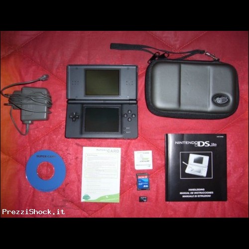 Nintendo DS Lite+Super Card+Micro SD 1 Gb+Custodia+Protez.