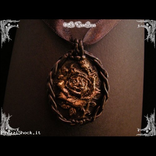  La Rose in Noir : Necklace Cammeo in Stile Gotico - Romantico Vittoriano