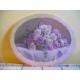 Quadro con fiori decorato in decoupage misure cm 24x30
