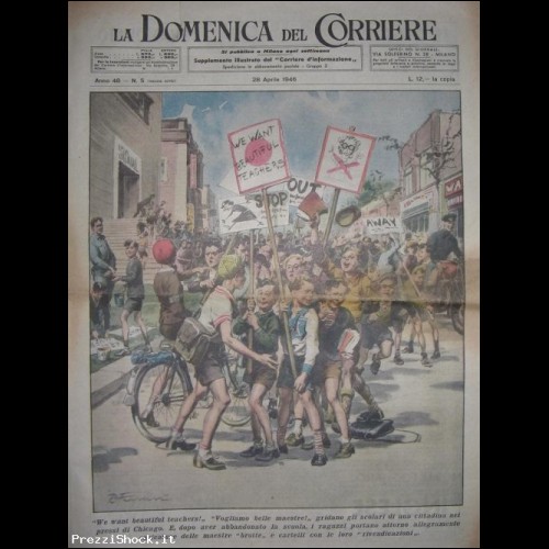 DOMENICA DEL CORRIERE N5-1946 SCOLARI GRIDANO MAESTRE BELLE