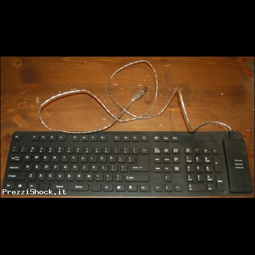 Tastiera computer flessibile nera