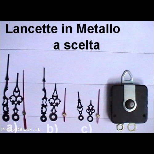 Meccanismo orologio completo di Lancette in METALLO - Clock