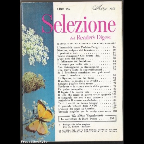 SELEZIONE DAL READERS DIGEST MARZO 1958 VINTAGE