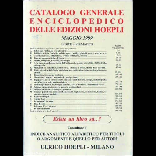 CATALOGO GENERALE ENCICLOPEDICO - HOEPLI Maggio 1999