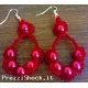 orecchini con perle e perline rosse