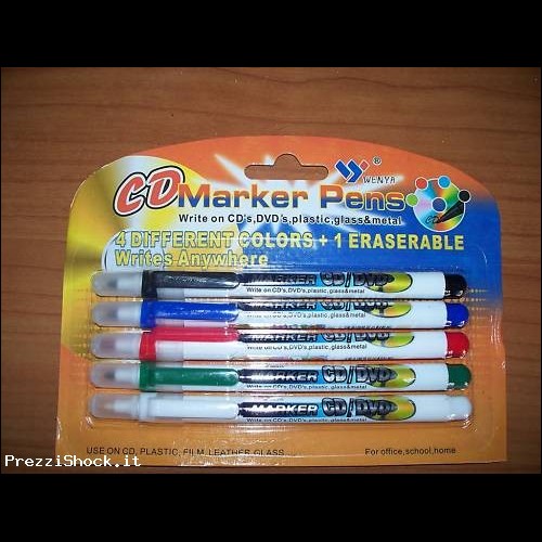 CD Marker Pens 4 pennarelli + 1 cancellabile