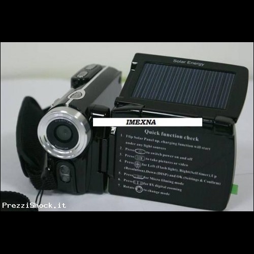 VIieocamera digitale Panel Solar Powered 12MP DV sped.gratis